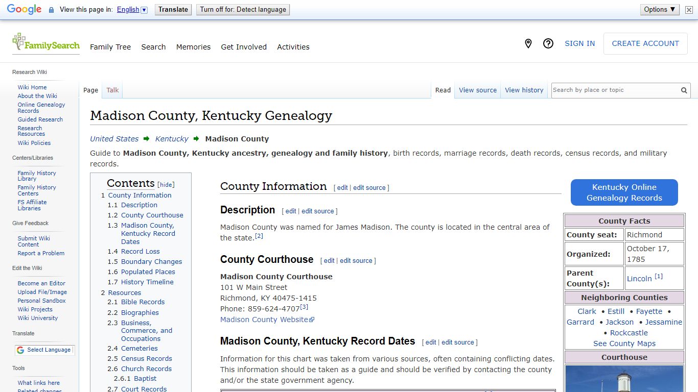 Madison County, Kentucky Genealogy • FamilySearch